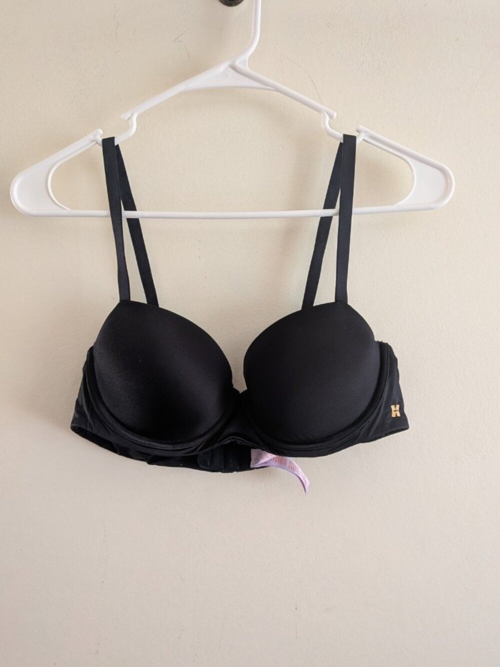 Savage X Fenty Black Microfiber T-Shirt Bra 38B Rose Gold Hardware Underwire